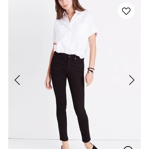 Madewell 9" Mid Rise Black Skinny Jeans